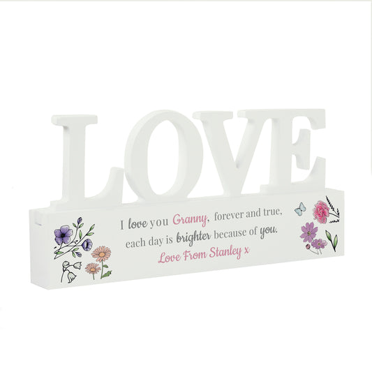 Personalised Wild Flowers Love Ornament - image 5