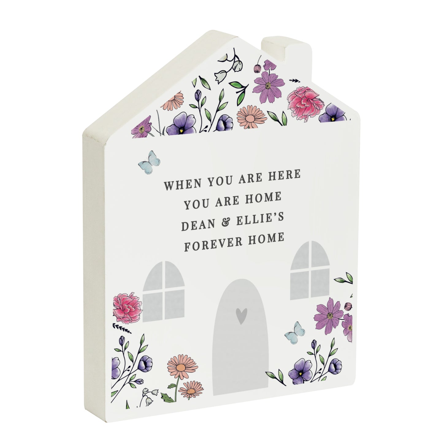 Personalised Wild Flowers Wooden House Ornament - image 5