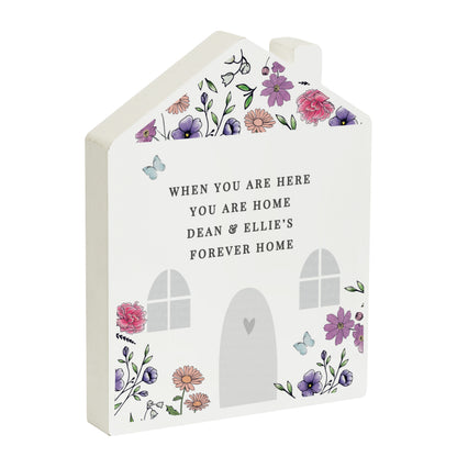 Personalised Wild Flowers Wooden House Ornament - image 5