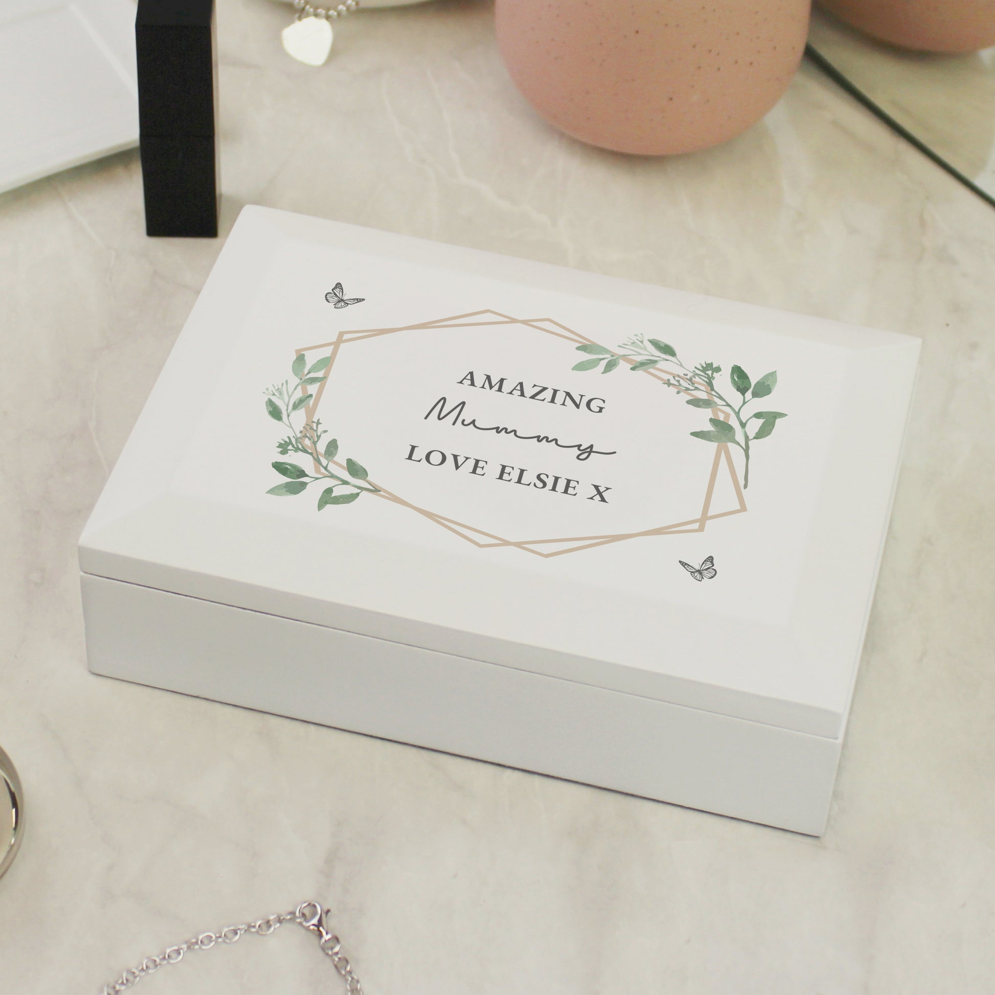 Personalised Butterfly Wooden Jewellery Box - image 3