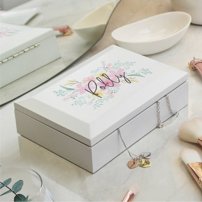 Personalised Floral Wooden Jewellery Box from Heartfelt Gifts