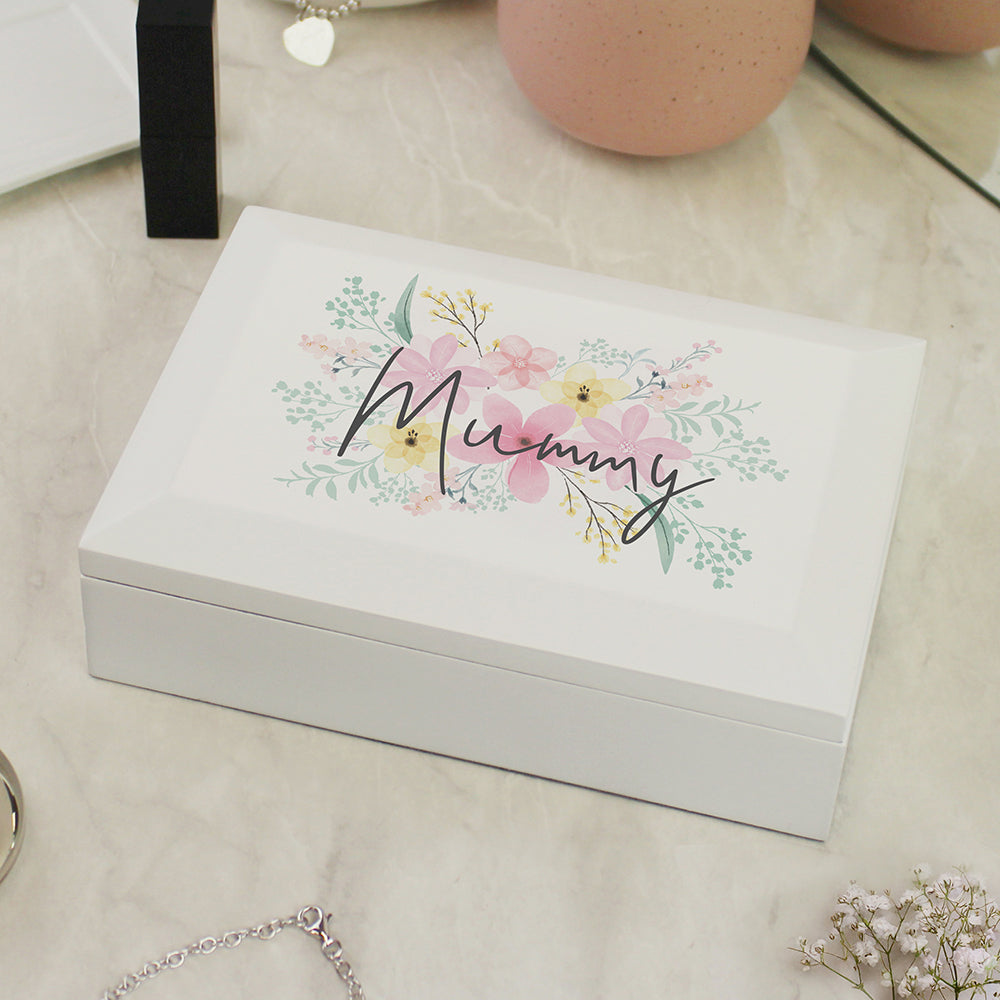 Personalised Floral Wooden Jewellery Box - image 3