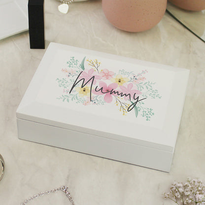 Personalised Floral Wooden Jewellery Box - image 3