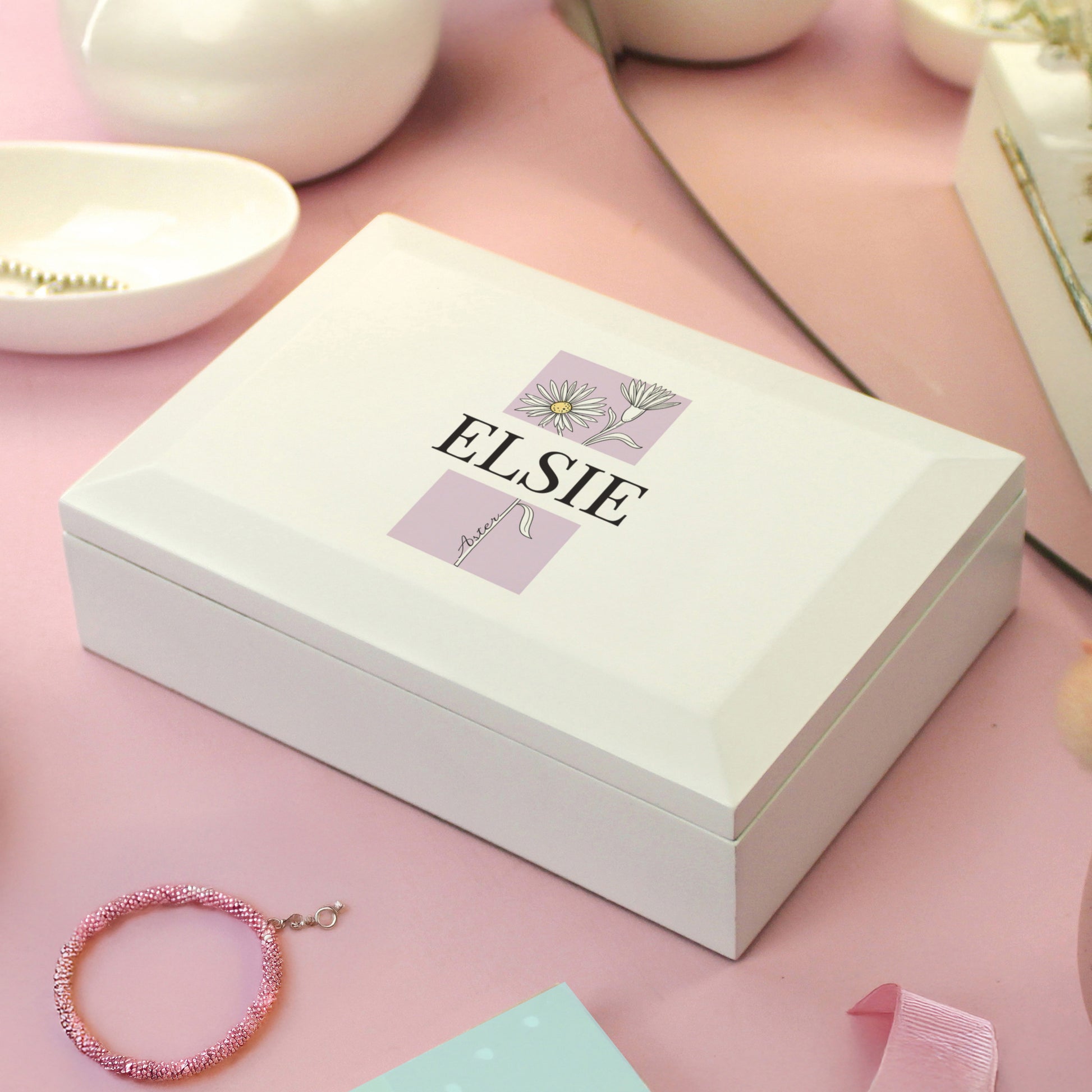 Personalised Birth Flower Wooden Jewellery Box - image 6