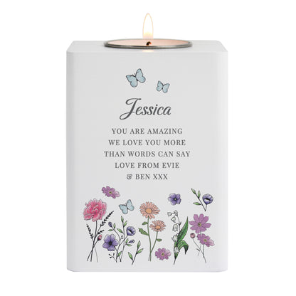 Personalised Wild Flowers Tealight Holder - image 5
