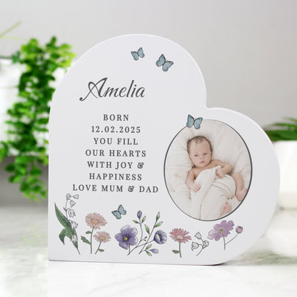 Personalised Wild Flowers Photo Upload Heart Ornament - image 3