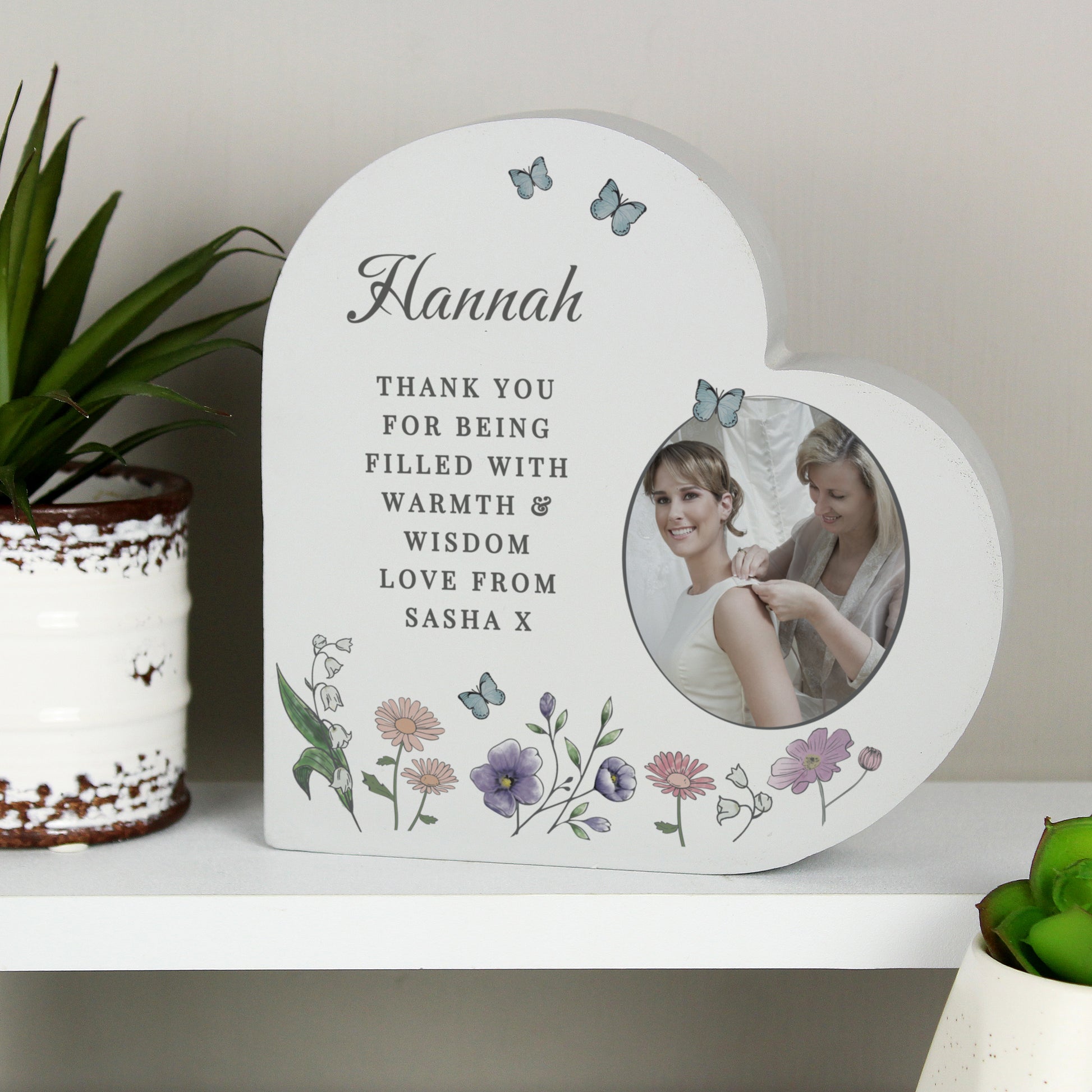 Personalised Wild Flowers Photo Upload Heart Ornament - image 4