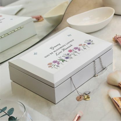 Personalised Wild Flowers Wooden Jewellery Box from Heartfelt Gifts