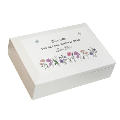 Personalised Wild Flowers Wooden Jewellery Box - image 5