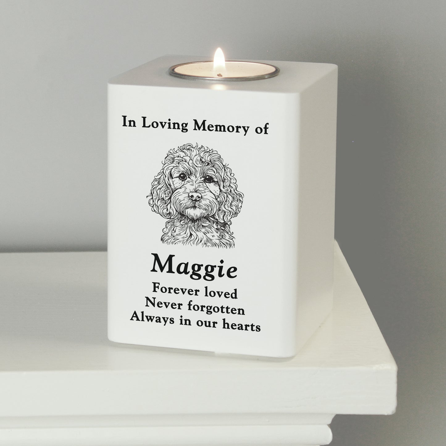 Personalised Dog Breed Memorial Tealight Holder - image 3