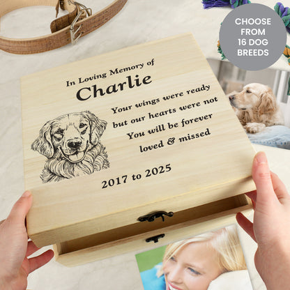 Personalised Dog Breed Memorial Large Keepsake Box from Heartfelt Gifts