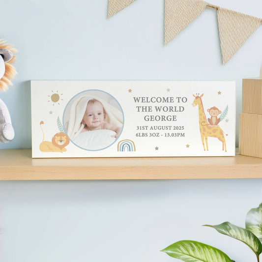 Personalised Safari Animals Photo Upload Wooden Ornament from Heartfelt Gifts