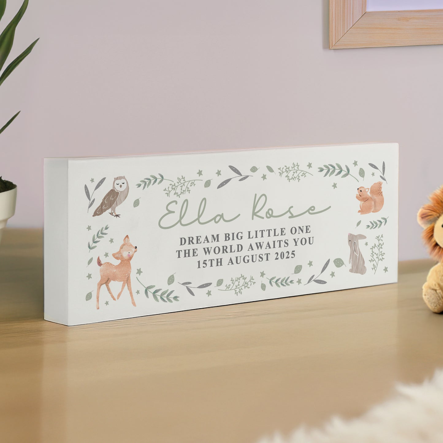 Personalised Woodland Animals Wooden Ornament - image 3