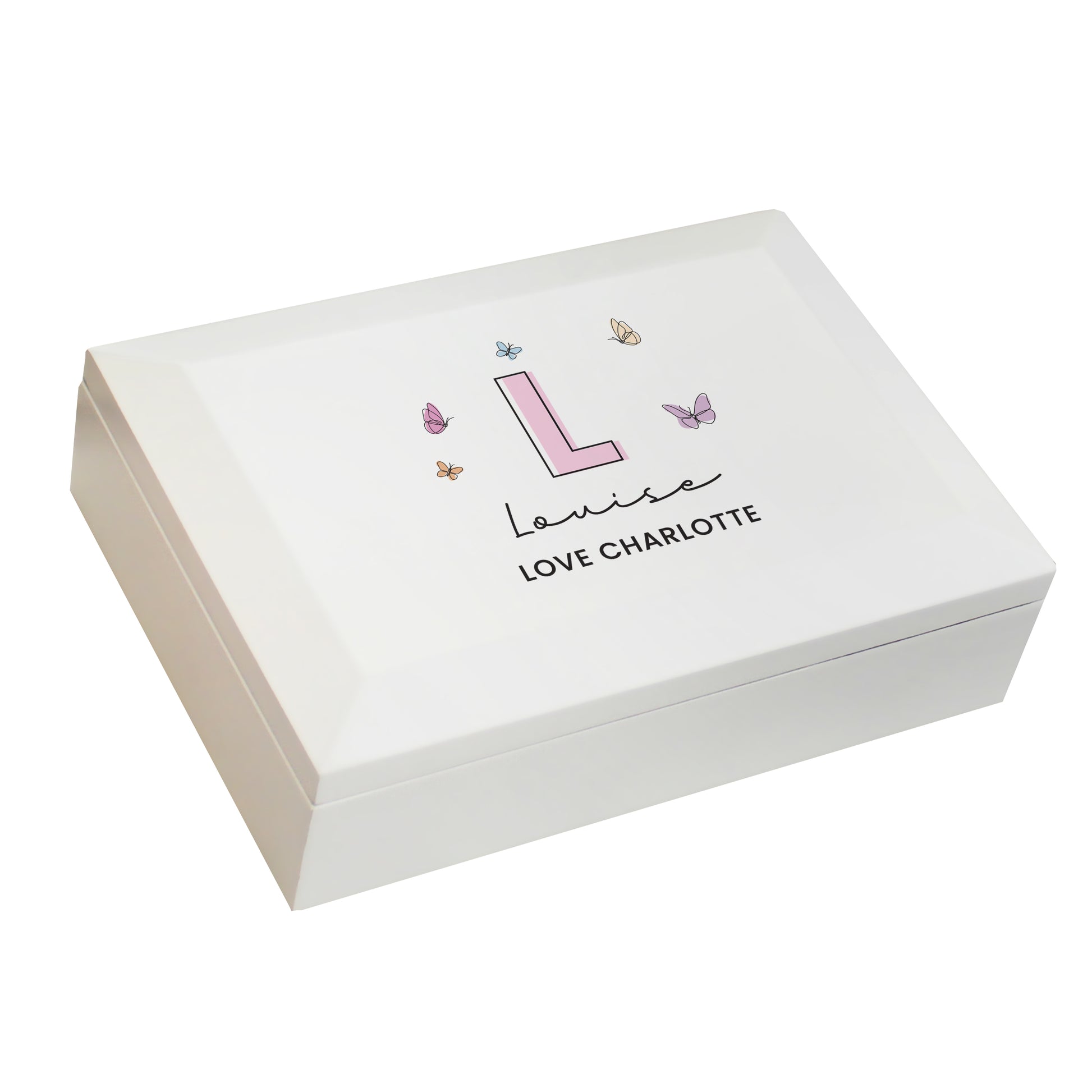 Personalised Butterfly Initial Wooden Jewellery Box - image 5