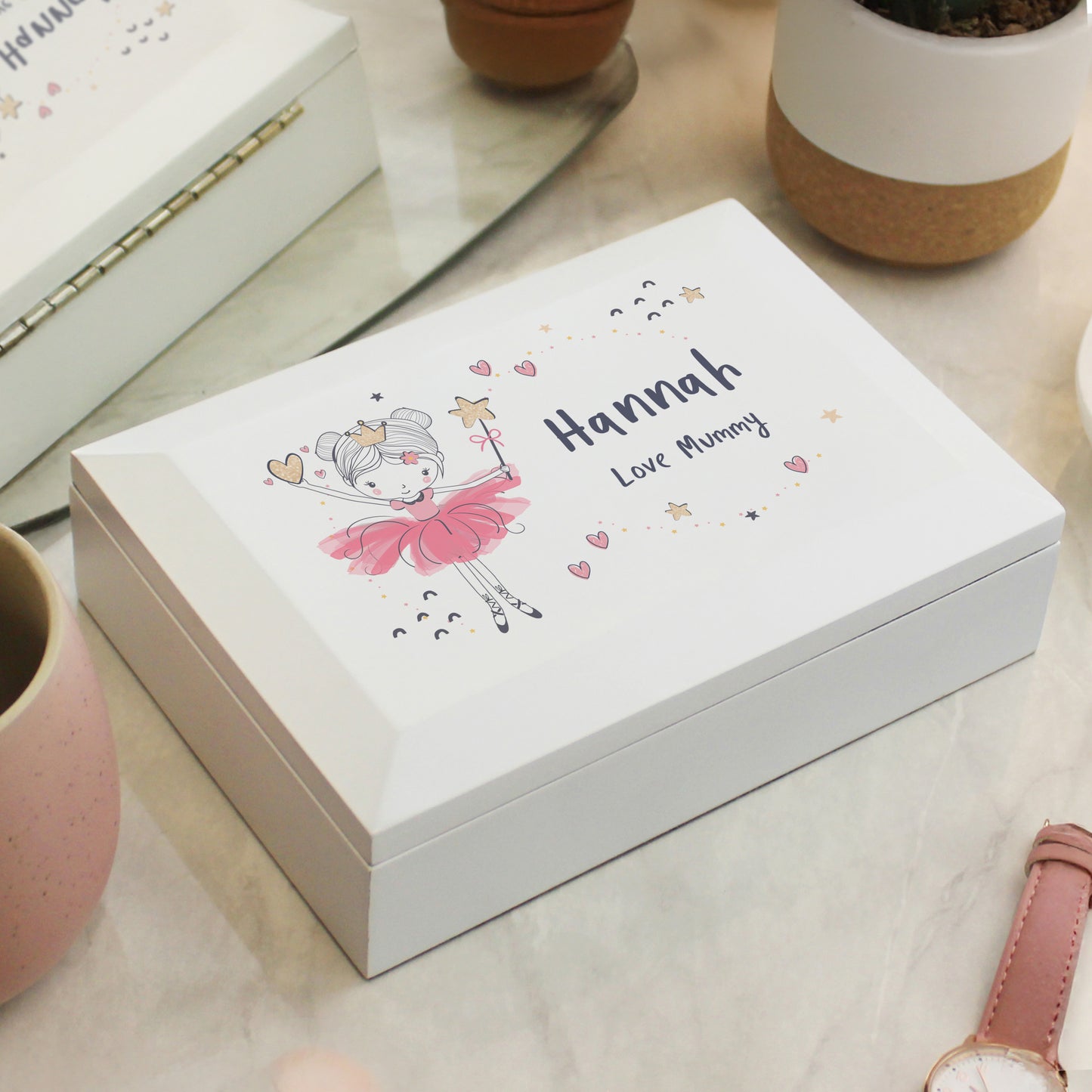 Personalised Princess Ballerina Wooden Jewellery Box - image 2