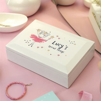 Personalised Princess Ballerina Wooden Jewellery Box - image 3