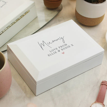 Personalised White Wooden Jewellery Box - image 4