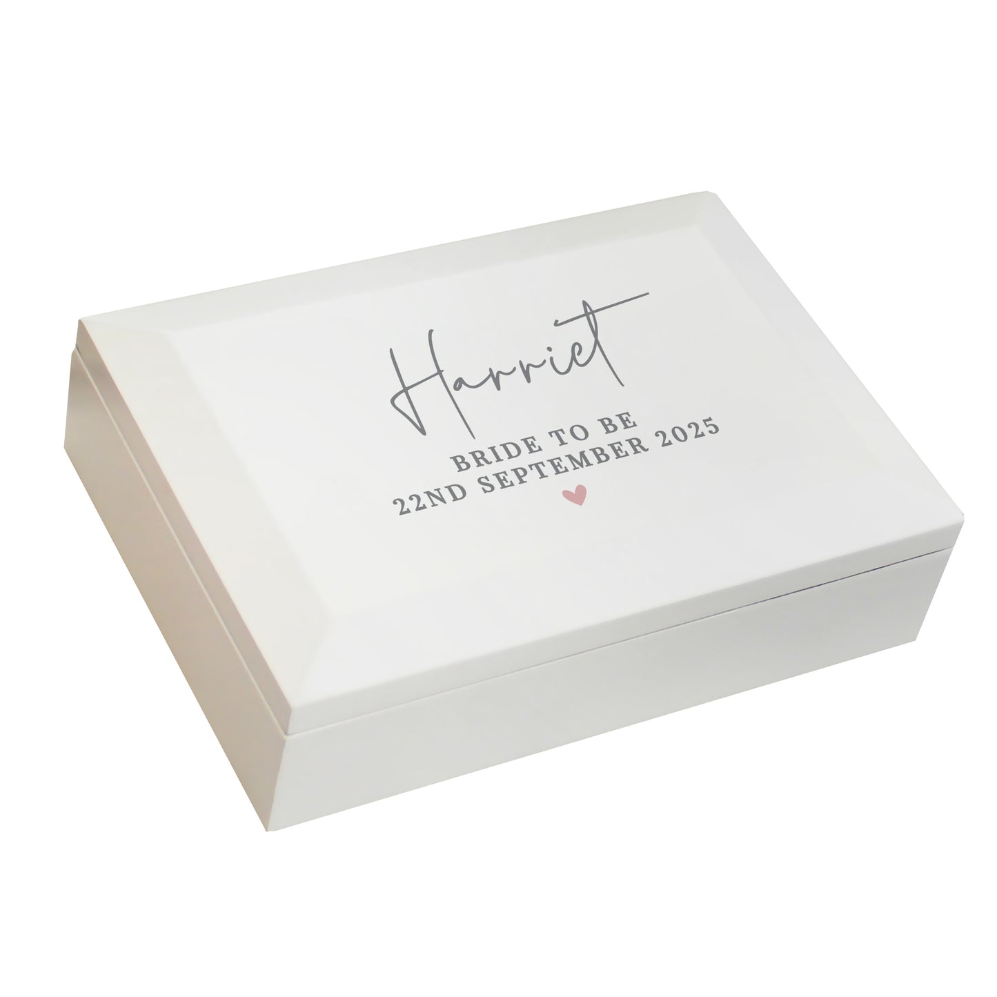 Personalised White Wooden Jewellery Box - image 5