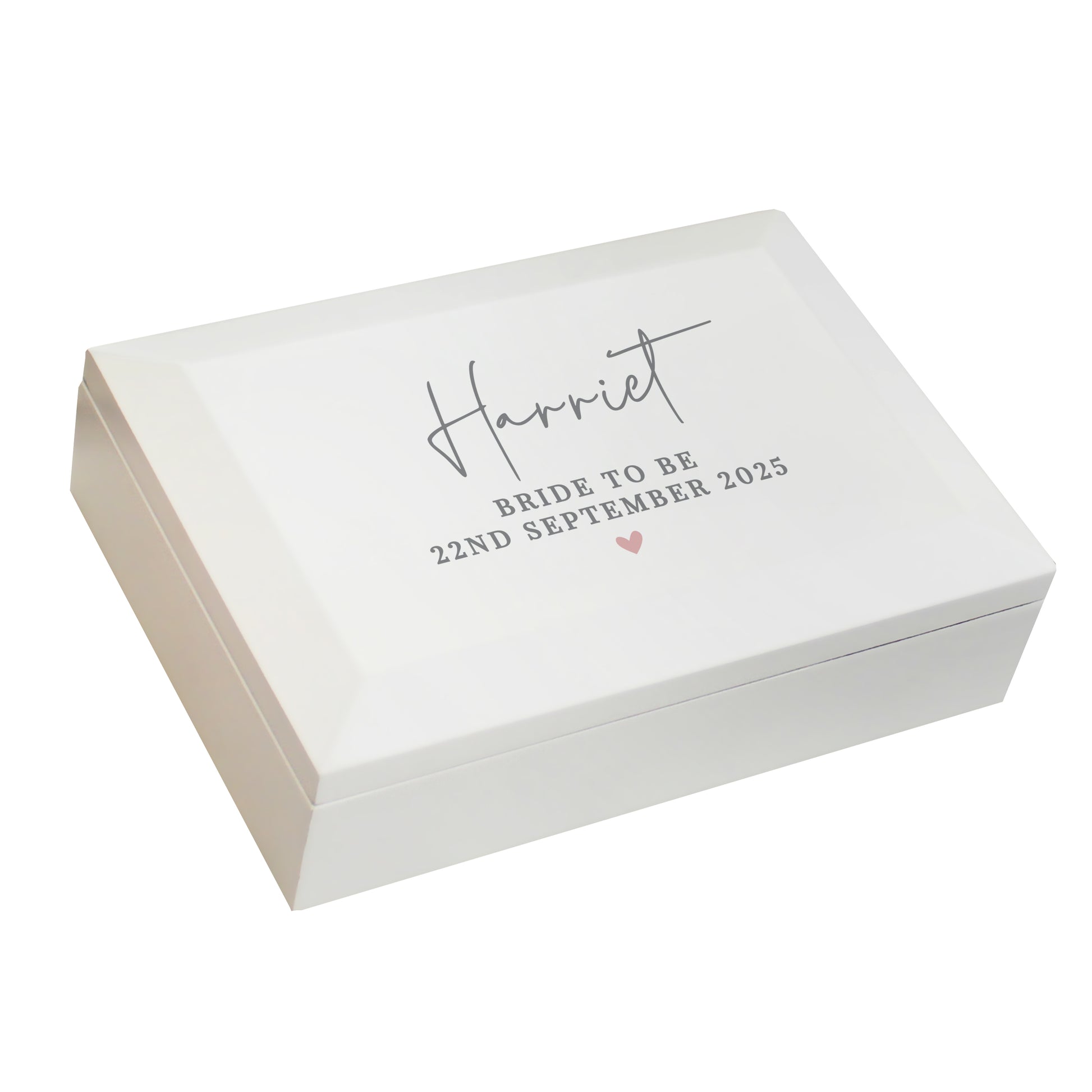 Personalised White Wooden Jewellery Box - image 5
