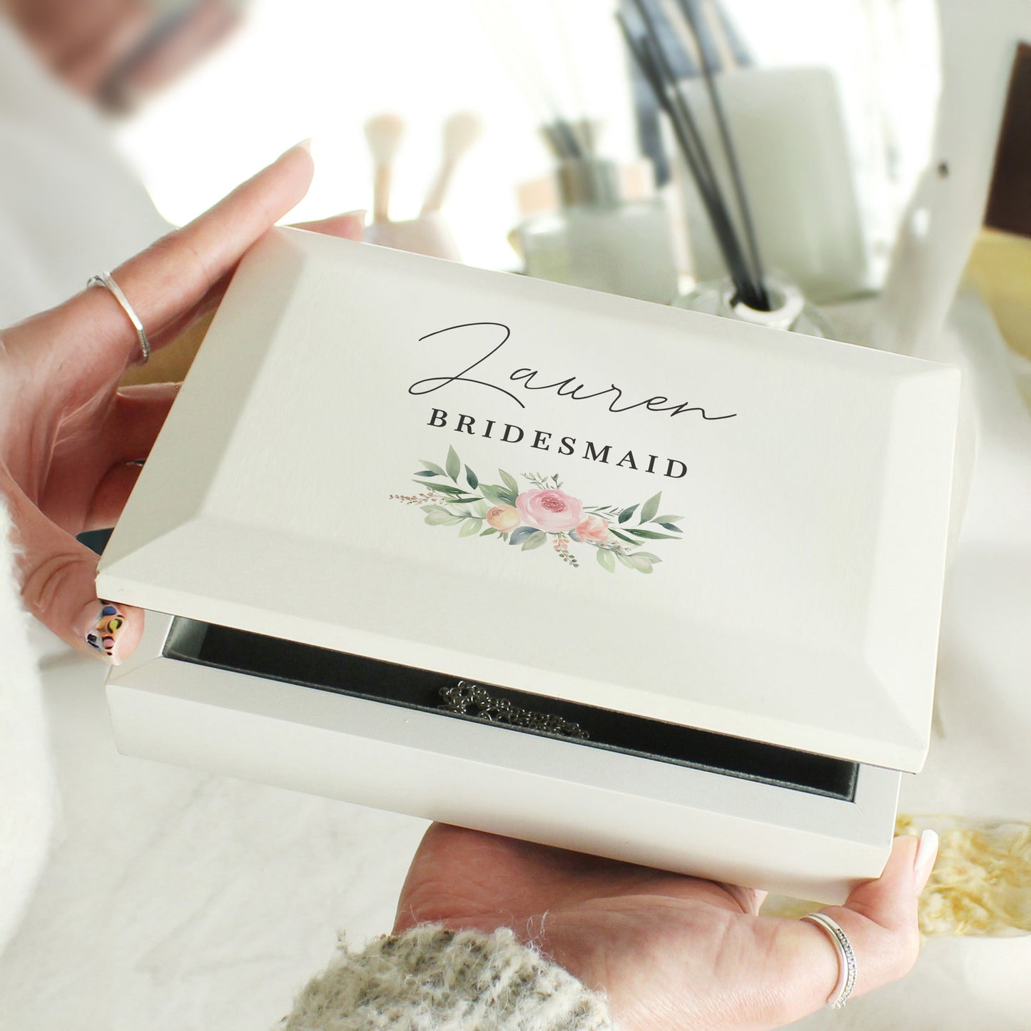 Personalised Wedding Wooden Jewellery Box - image 2