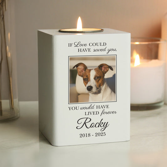 Personalised Pet Photo Upload Memorial Tealight Holder from Heartfelt Gifts