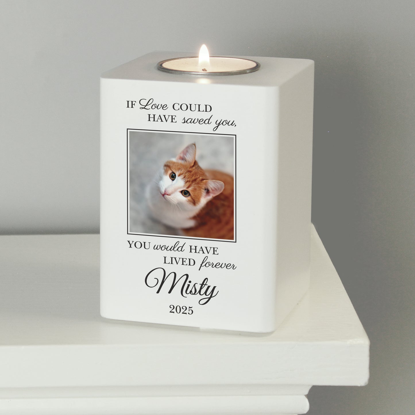 Personalised Pet Photo Upload Memorial Tealight Holder - image 2