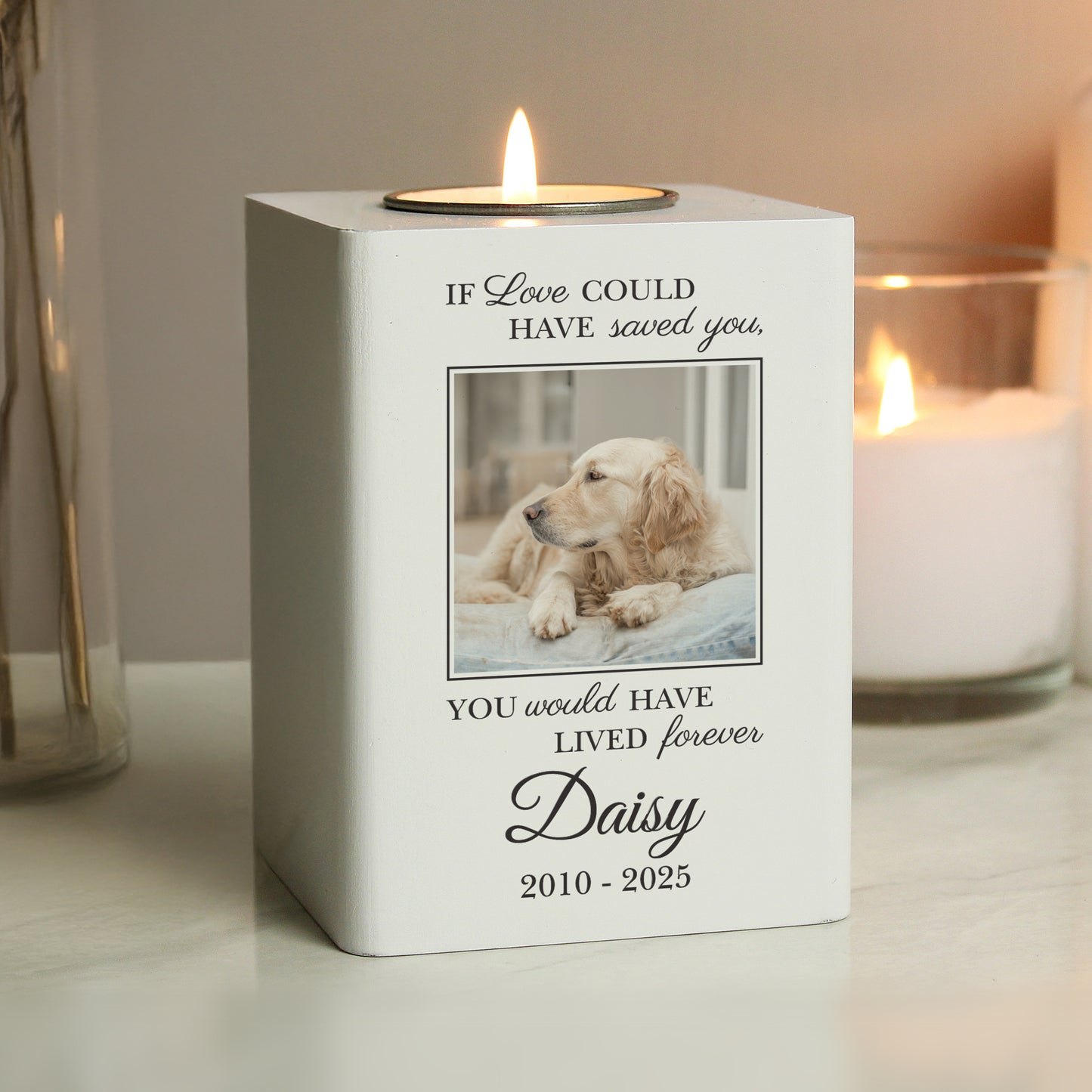 Personalised Pet Photo Upload Memorial Tealight Holder - image 3