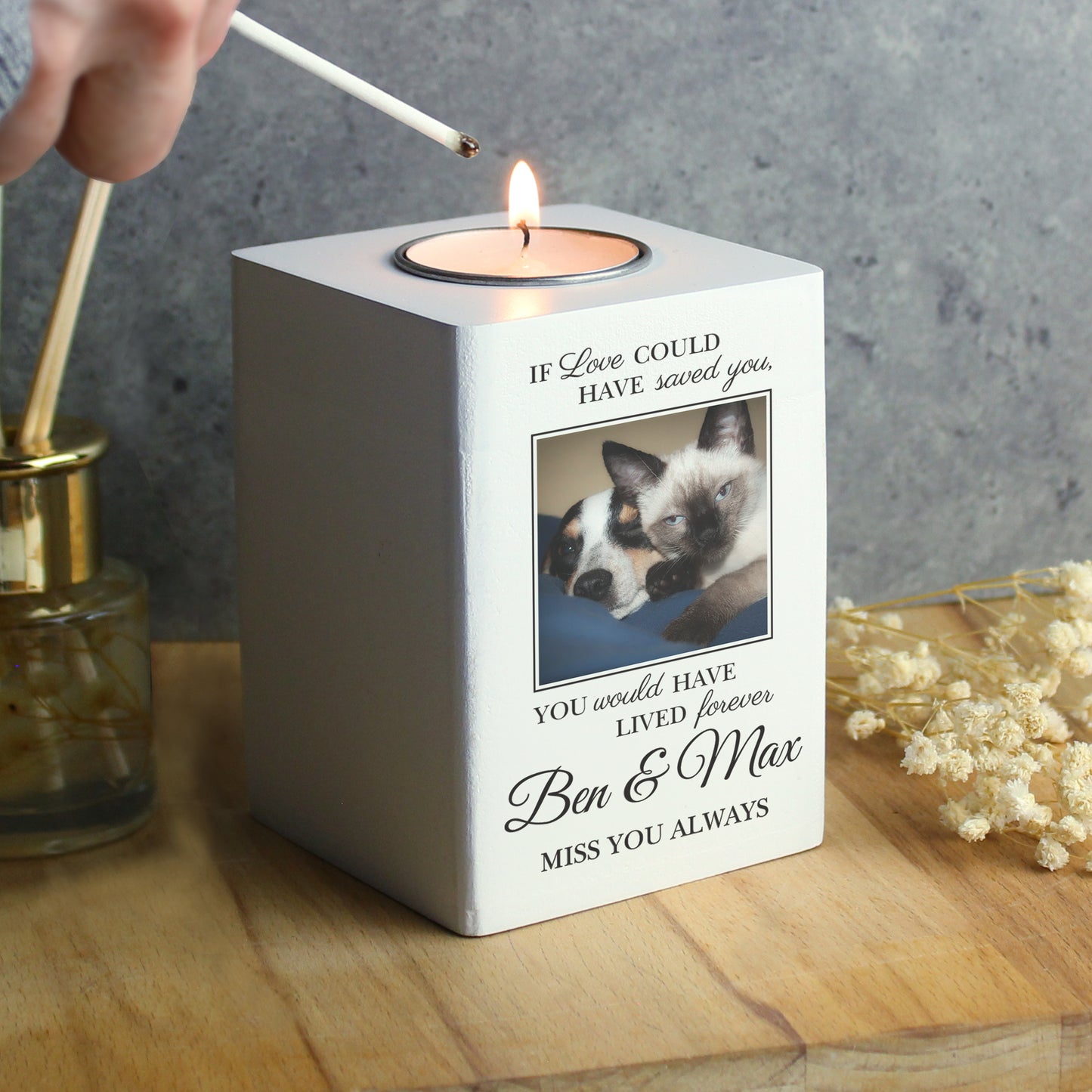 Personalised Pet Photo Upload Memorial Tealight Holder - image 4