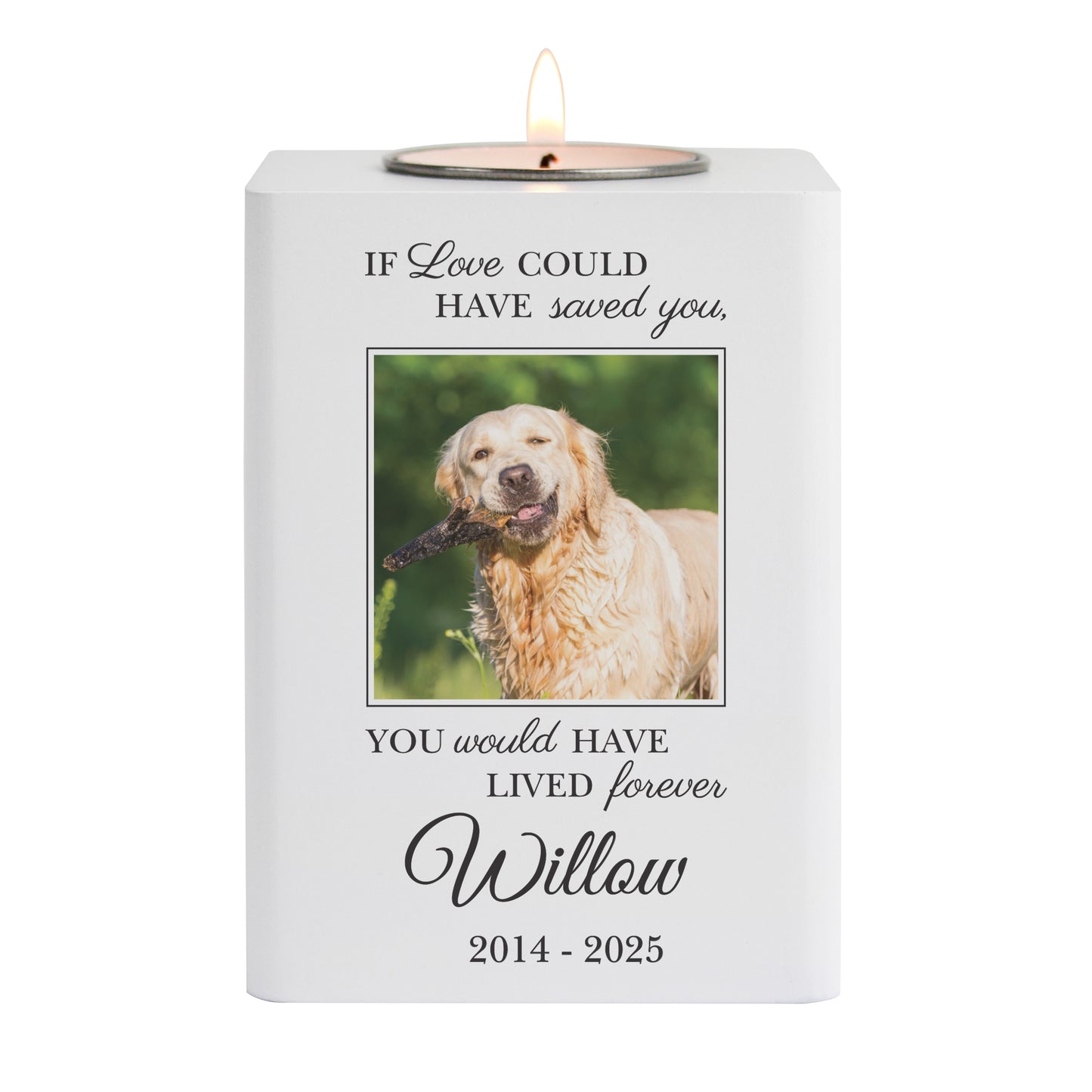 Personalised Pet Photo Upload Memorial Tealight Holder - image 5
