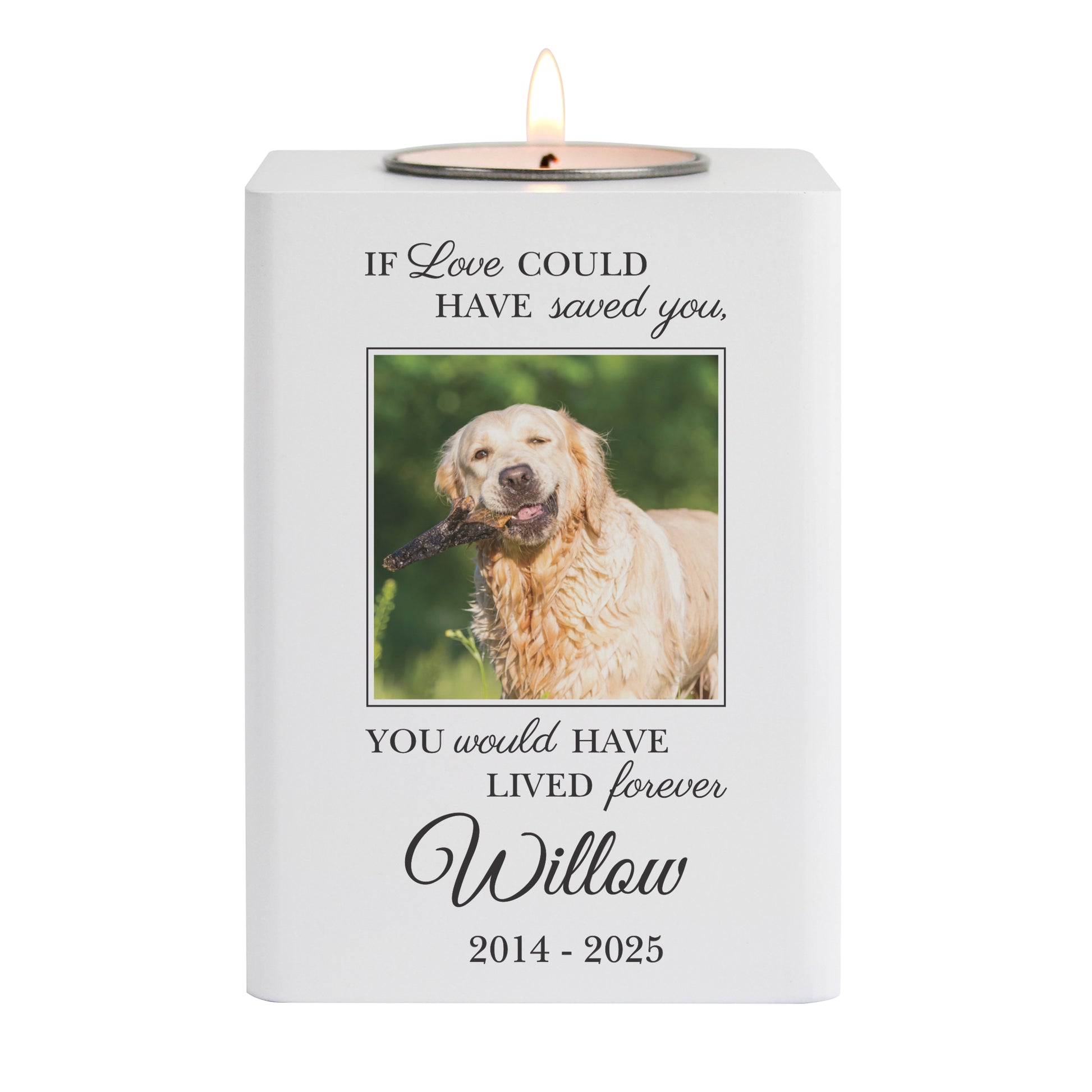 Personalised Pet Photo Upload Memorial Tealight Holder - image 5