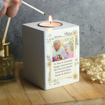 Personalised Wild Flowers Photo Upload Tealight Holder - image 4