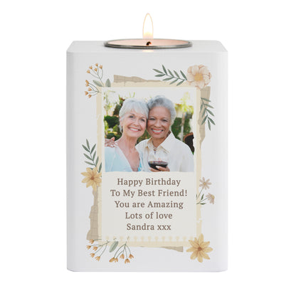 Personalised Wild Flowers Photo Upload Tealight Holder - image 5