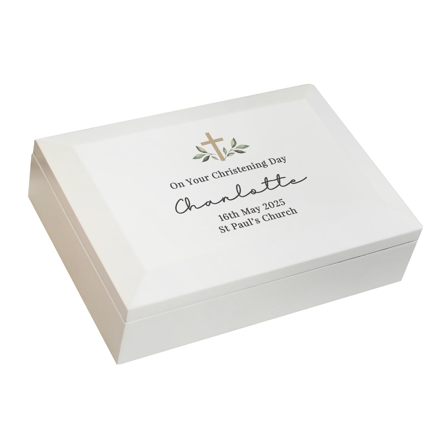Personalised Holy Communion / Christening Wooden Jewellery Box - image 5