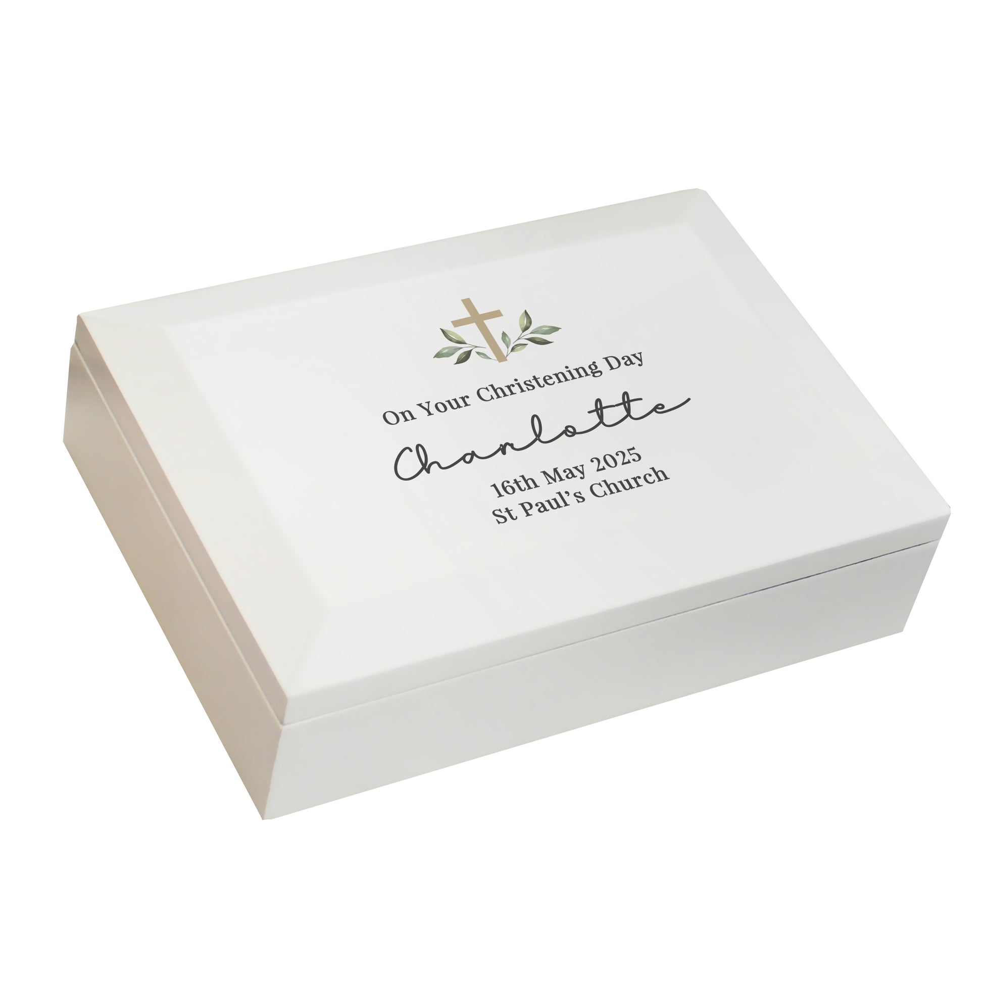 Personalised Holy Communion / Christening Wooden Jewellery Box - image 5