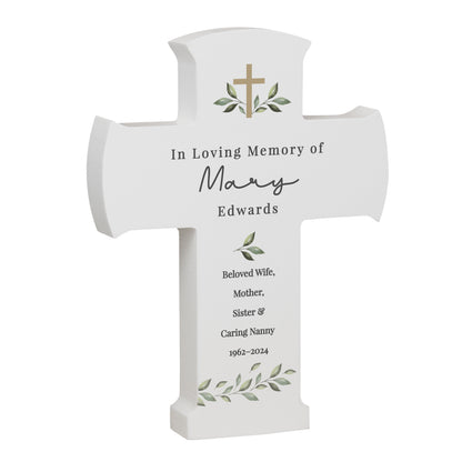 Personalised Botanical Cross Wooden Ornament - image 5