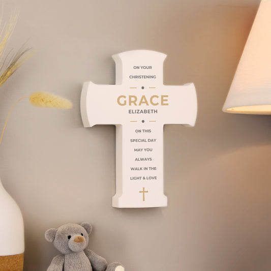 Personalised Wooden Cross Ornament - image 2