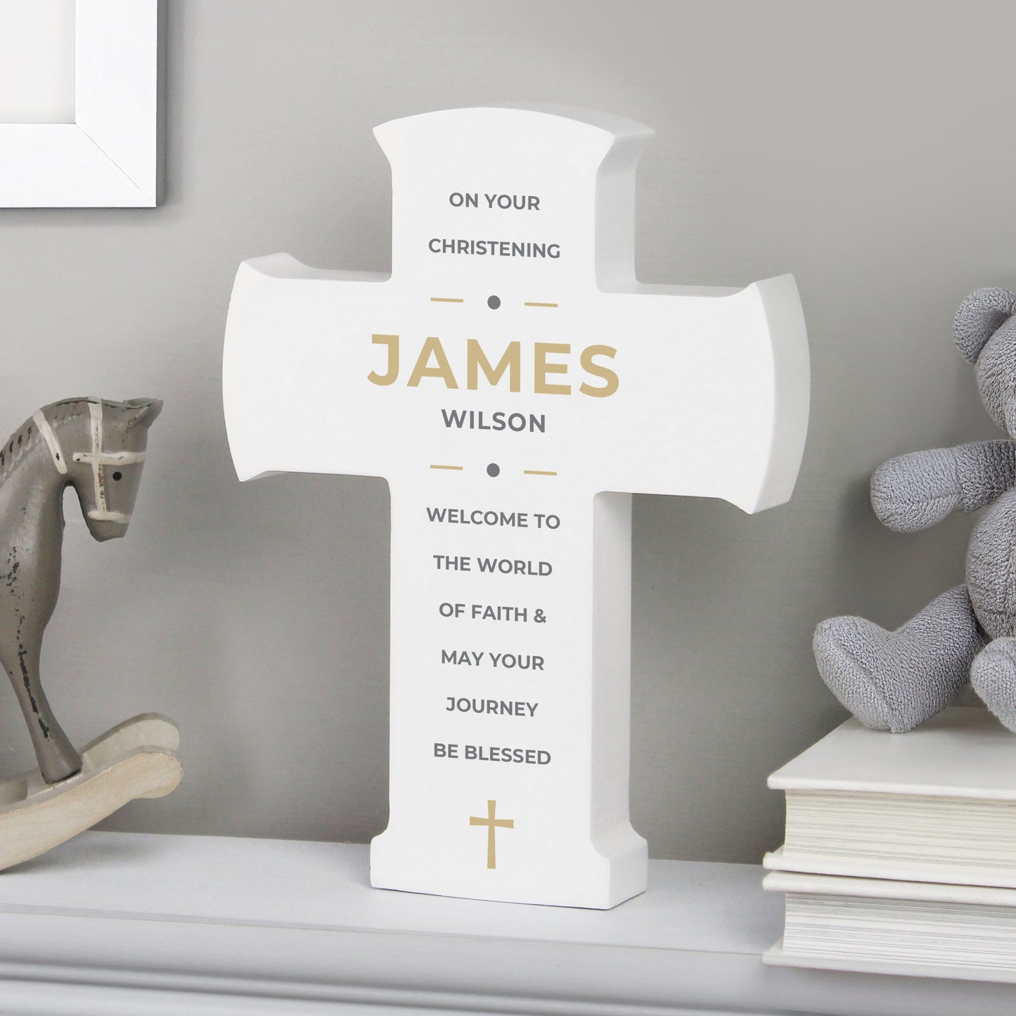 Personalised Wooden Cross Ornament - image 4