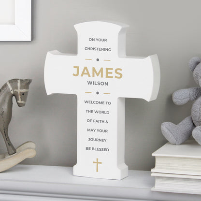 Personalised Wooden Cross Ornament - image 4