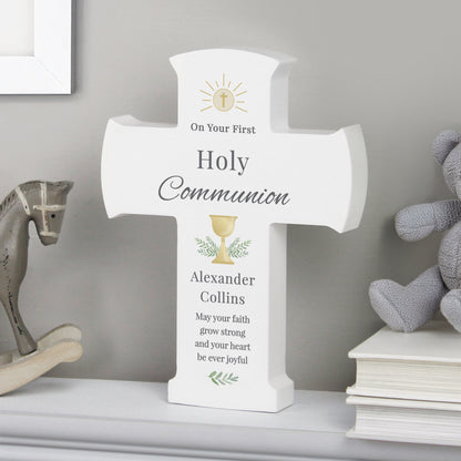 Personalised Holy Communion Cross Wooden Ornament - image 4
