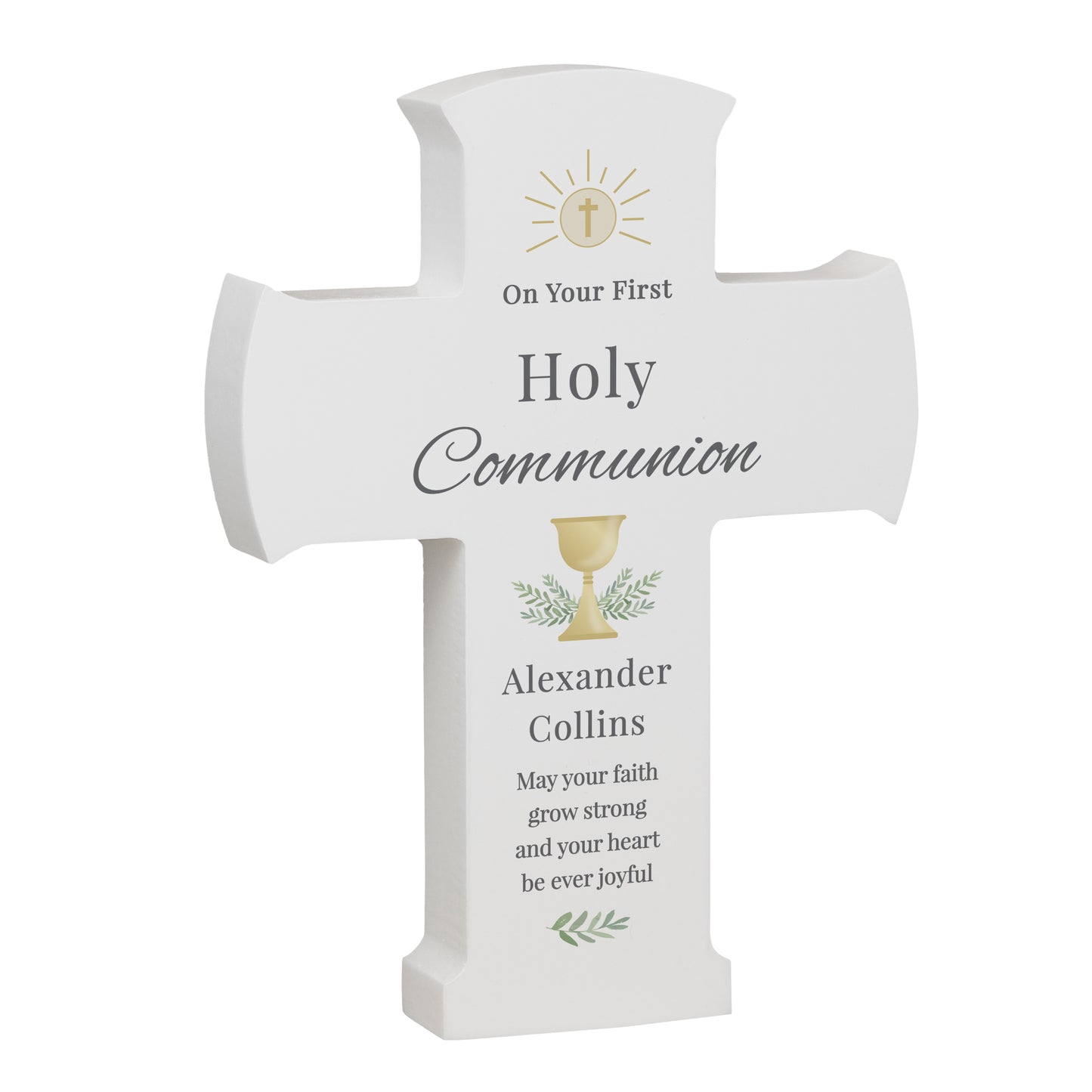 Personalised Holy Communion Cross Wooden Ornament - image 5