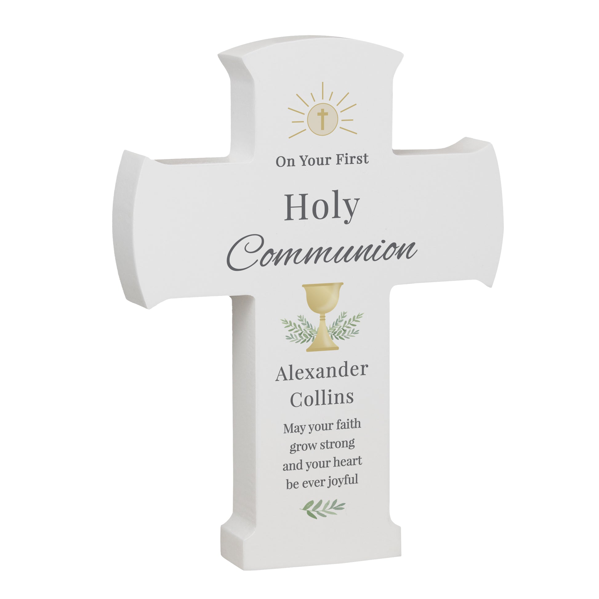 Personalised Holy Communion Cross Wooden Ornament - image 5