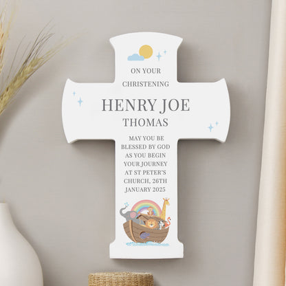 Personalised Noahs Ark Cross Wooden Ornament - image 6