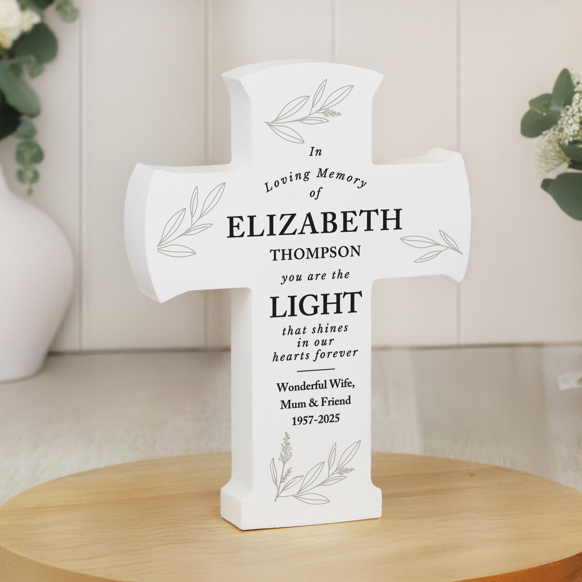 Personalised In Loving Memory Cross Ornament from Heartfelt Gifts