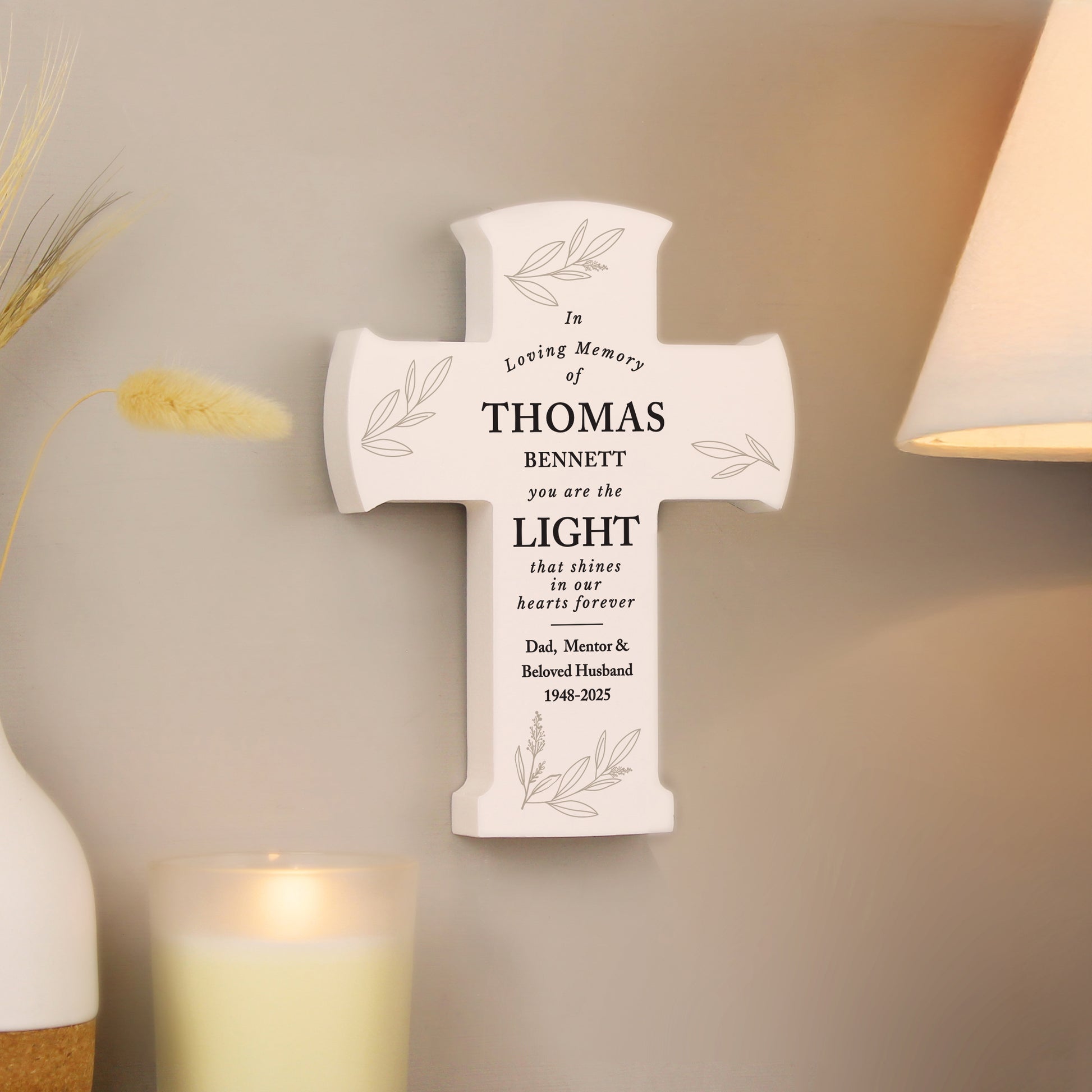 Personalised In Loving Memory Cross Ornament - image 2