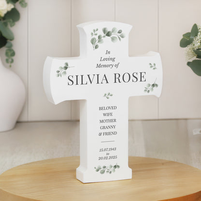 Personalised Memorial Cross Wooden Ornament from Heartfelt Gifts