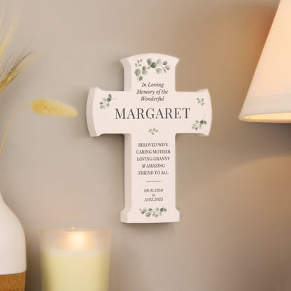 Personalised Memorial Cross Wooden Ornament - image 2