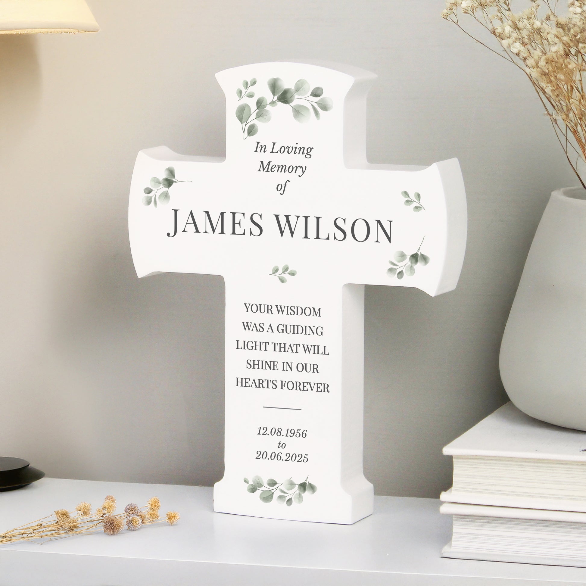 Personalised Memorial Cross Wooden Ornament - image 4