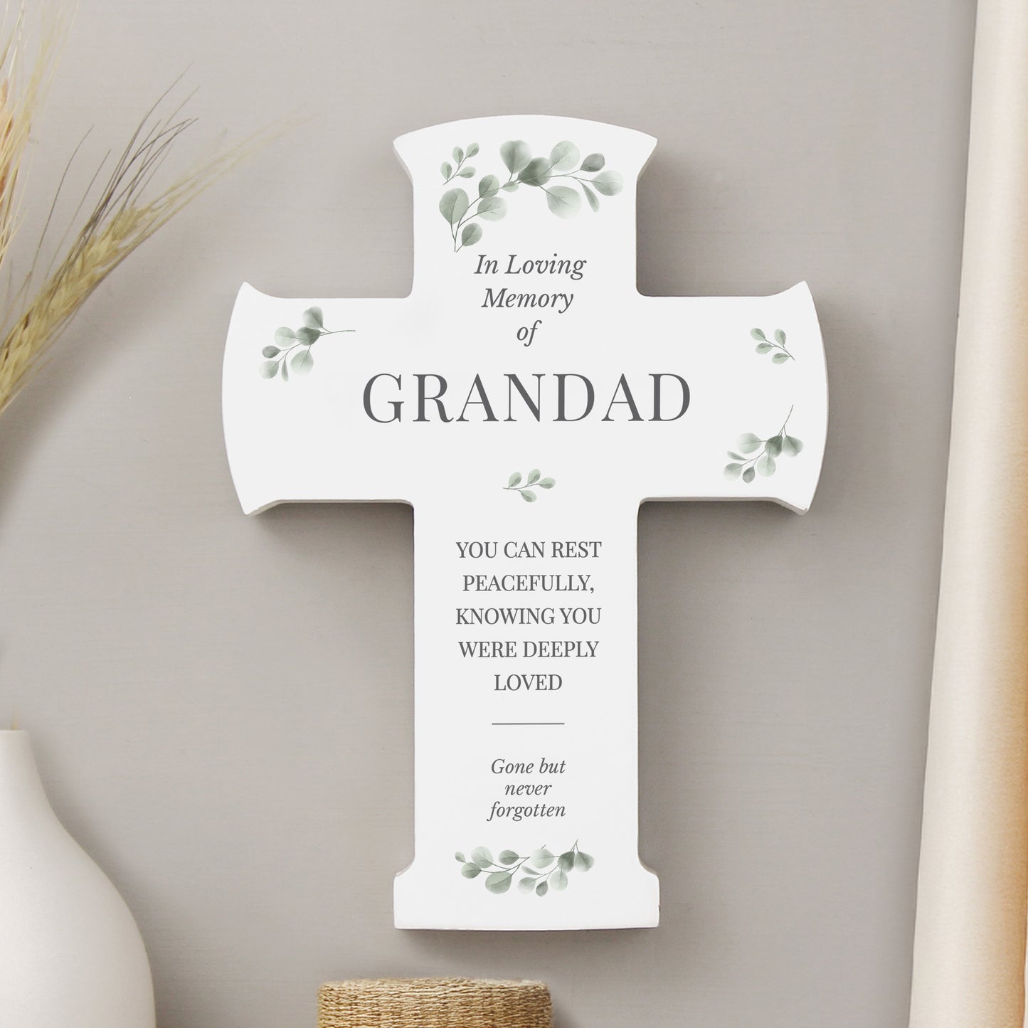 Personalised Memorial Cross Wooden Ornament - image 6