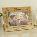 Personalised Wild Flowers 6x4 Oak Finish Photo Frame from Heartfelt Gifts