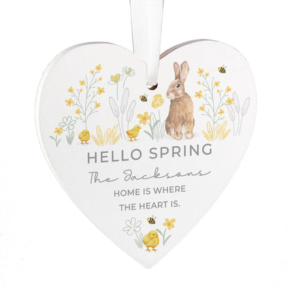 Personalised Spring Bunny Wooden Heart Ornament - image 5